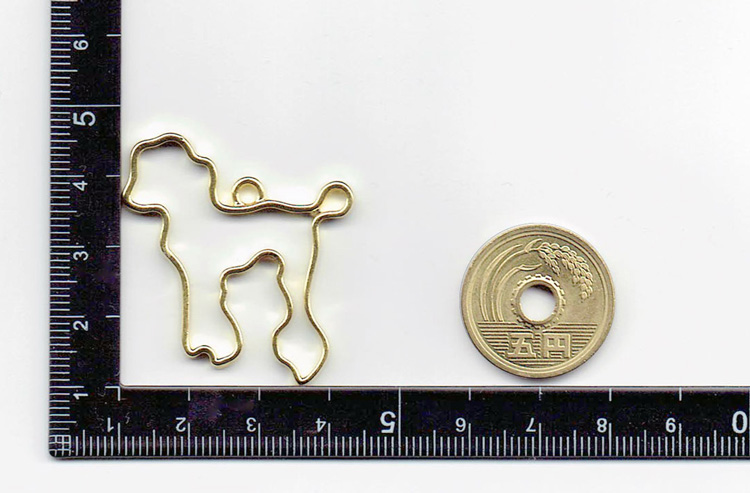 犬 レジン枠 5個セット ゴールド 金 カン付き 空枠 ハンドメイド 